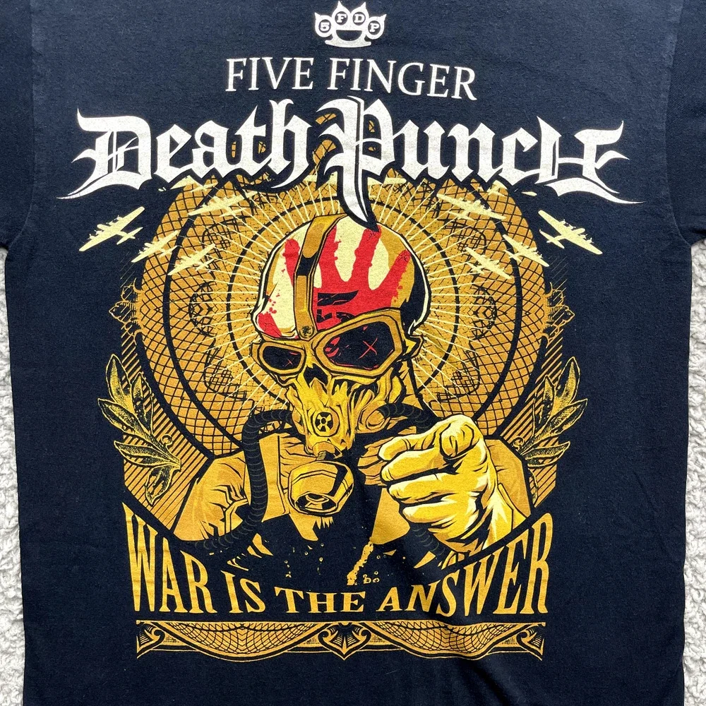 Five Finger Death Punch Shirt Mens Size Medium War is the Answer Tour 2010 Y2K - Picture 2 of 8